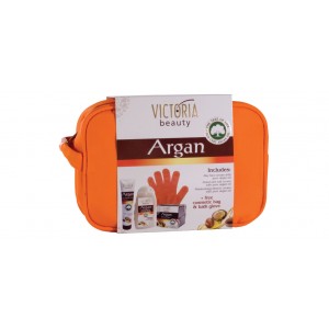 Подаръчен комплект за лице и тяло Argan + несесер - Victoria Beauty
